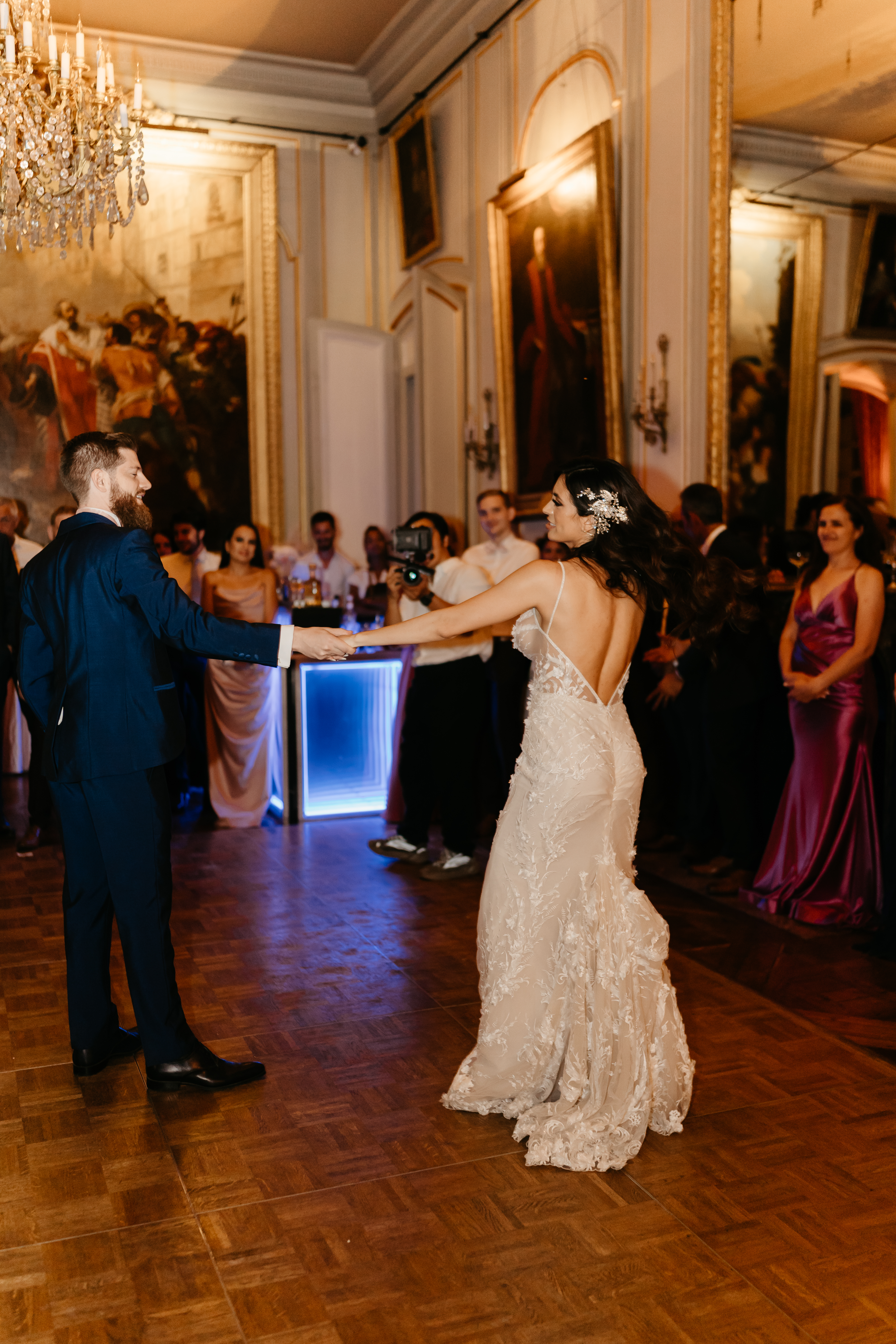 French Destination Wedding at Chateau de Champlatreux first dance 