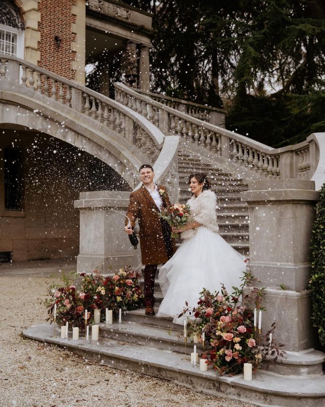 For their intimate winter elopement, M&S redefined glamour at the exquisite #chateaubouffemont 🏰♥️. Surrounded by the warmth of terra cotta florals 💐 , the bride’s glam makeup and stunning red lips perfectly complemented the groom’s sophisticated burgundy suit. ✨  Their love story unfolded in the chateau’s grandeur, shared with just two cherished guests. From tender getting-ready moments to joyful champagne celebrations, their day was a testament to the beauty of simplicity and the power of love. 🥺Congrats M&S!!! 🎉🍾💫  Planner: @thepariselopement
Photos & video: @throughtheglassparis
Officiant: @theparisiancelebrant
Florist: @laplumefleurparis
MUAH: @asbeautymasters
Venue: @chateaubouffemont
Wedding dress: @whitelilycouture
Suit: @marcdarcysuits